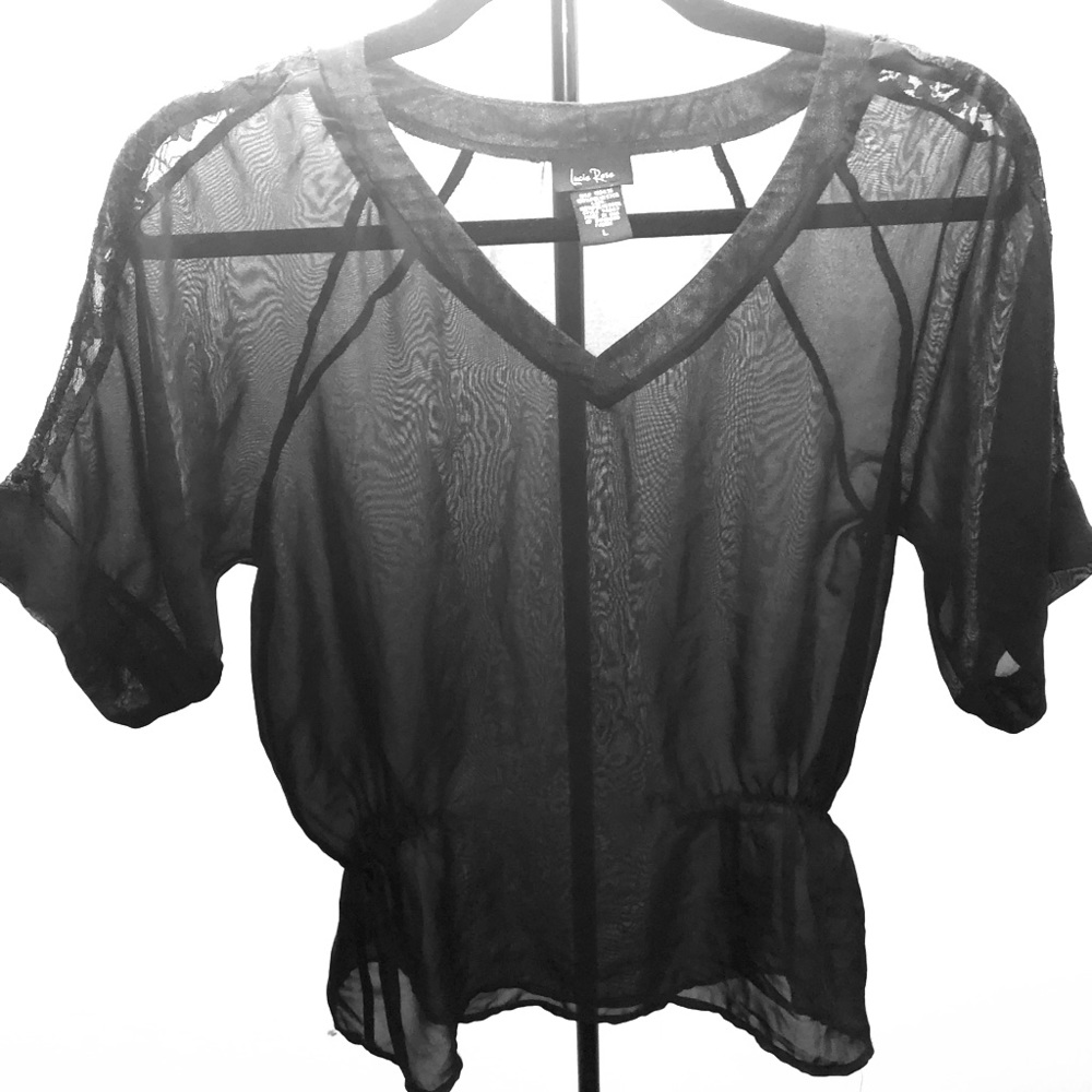 Sheer Short Sleeve Blouse